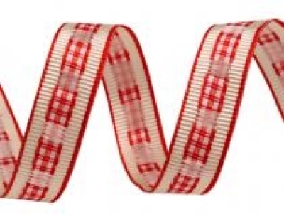 Rüschenband - Ripsband mit Zugband rot